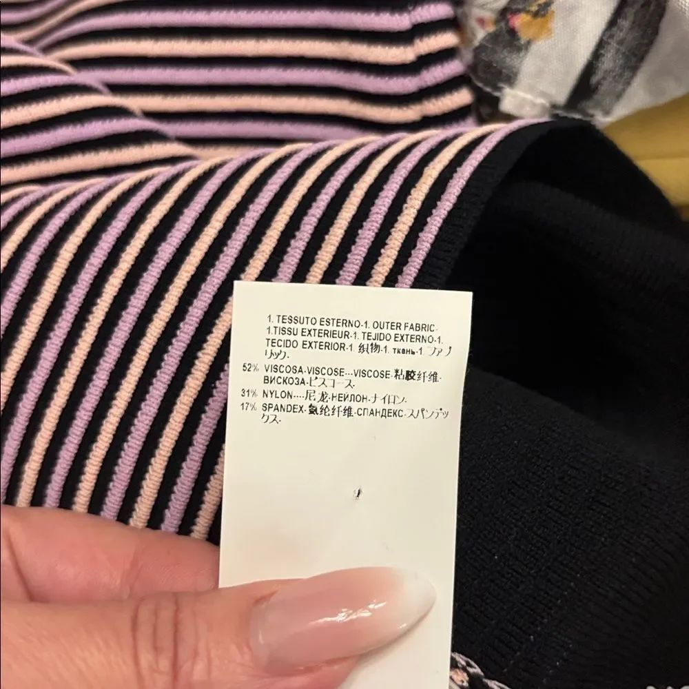Versace Black and Pink Striped Dress, Size46(L) - Picture 10 of 11
